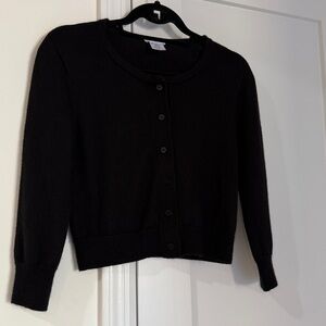 Oscar De La Renta Black Cachmere/silk Black Vintage Cropped Cardigan